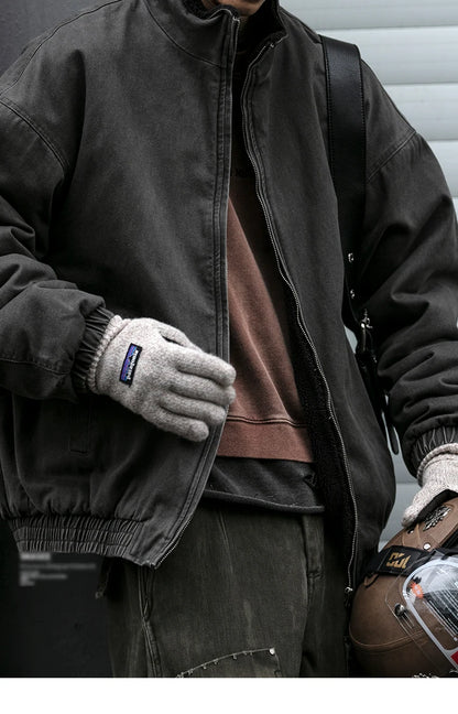 Vintage Fleece Bomber Jacket