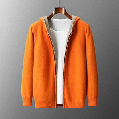 Cashmere Hooded Zip Cardigan