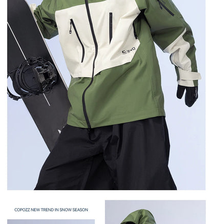 COPOZZ Ski Jacket Women Man Hooded Ski Wear Windproof Winter Overalls Hoodie Waterproof Outdoor Sports Clothing Snowboard