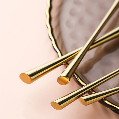 Shiny Gold 18/10 Stainless Steel Flatware Set 304 Dinner Knife Fork Cutlery Set Service For 1 Drop Shipping