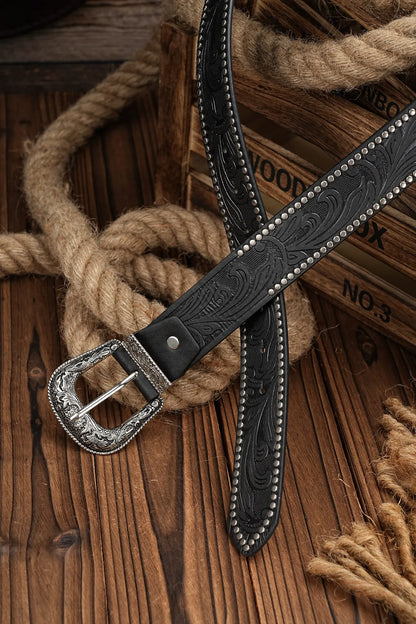 Tooled Western Leather Belt