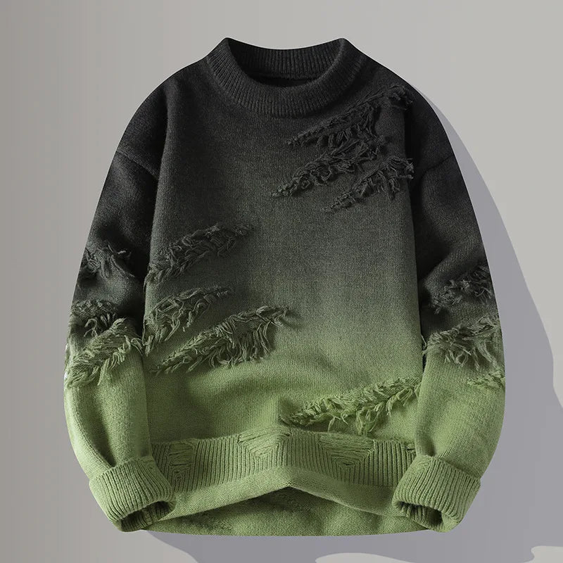 Men’s Distressed Gradient Sweater