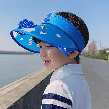 Kids Sun Visor Fan Hat