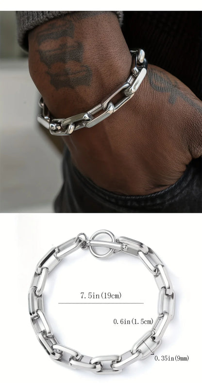 Titanium Steel Chain-Link Bracelet