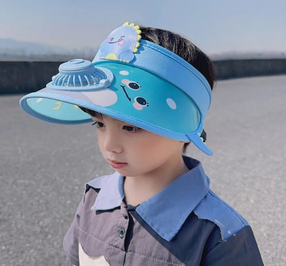 Kids Sun Visor Fan Hat