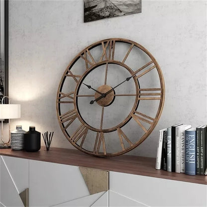 Classic Roman Numeral Metal Wall Clock