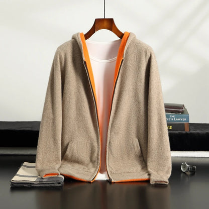 Cashmere Hooded Zip Cardigan