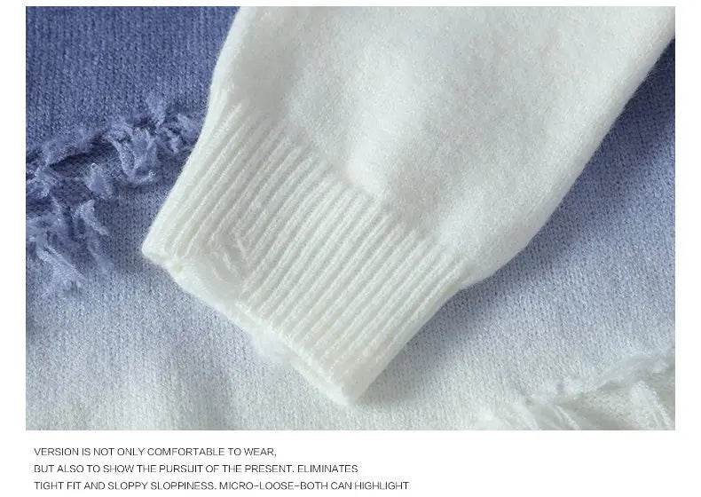 Men’s Distressed Gradient Sweater