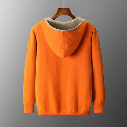 Cashmere Hooded Zip Cardigan