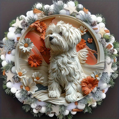 Maltese Dog Flat 3D Ornament