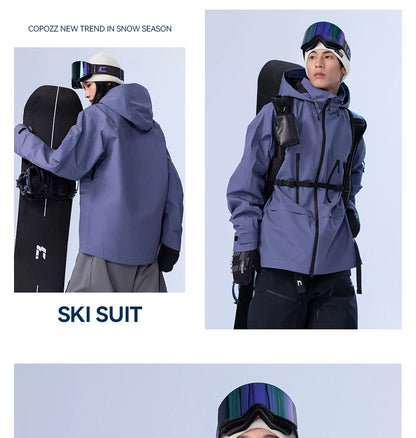 COPOZZ Ski Jacket Women Man Hooded Ski Wear Windproof Winter Overalls Hoodie Waterproof Outdoor Sports Clothing Snowboard