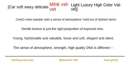 New Women's Clothing For Autumn/Winter 2024 100% Mink Plush Turtleneck Pullover Sweater Ladies Cashmere Sweater Dbr-018