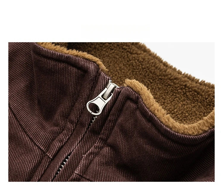 Vintage Fleece Bomber Jacket