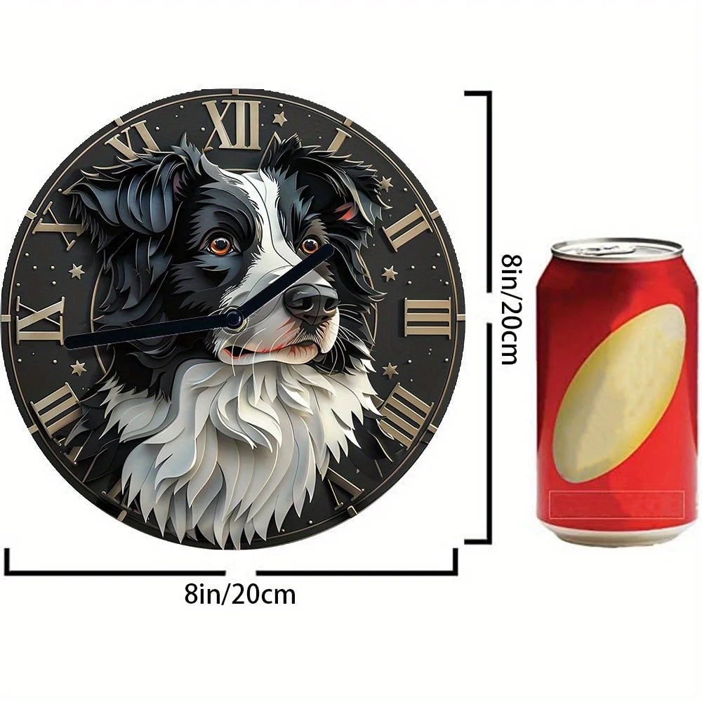 Border Collie Silent Wall Clock