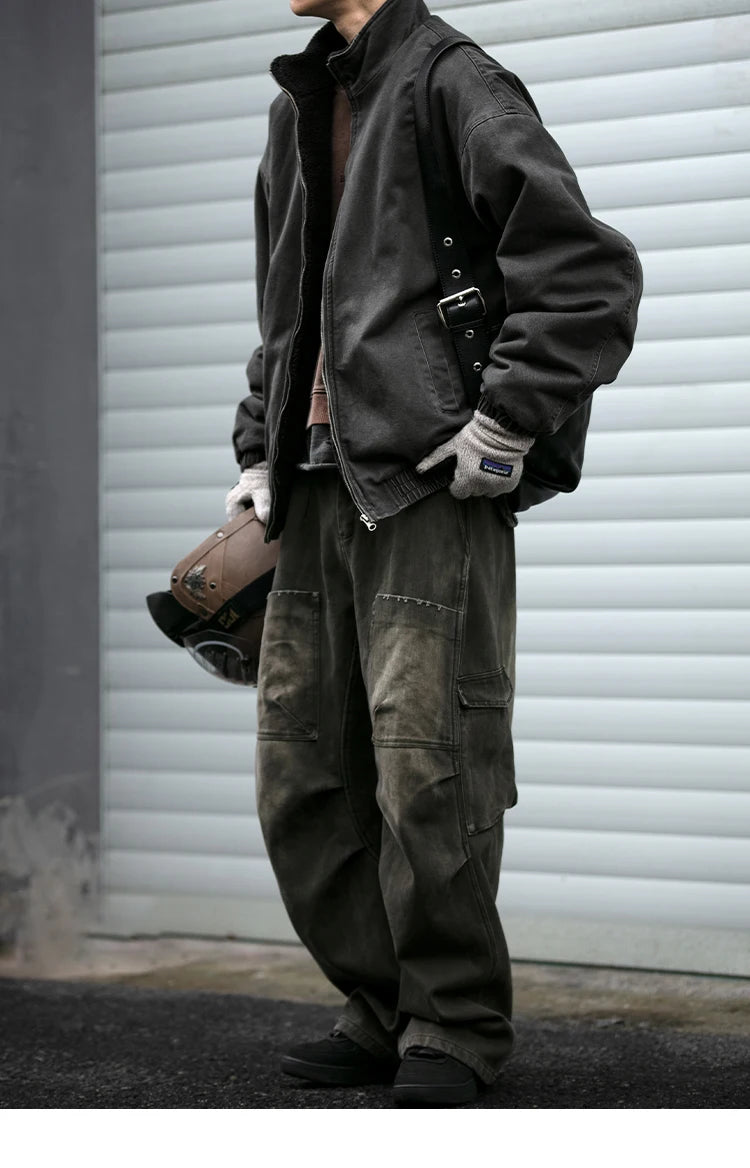 Vintage Fleece Bomber Jacket