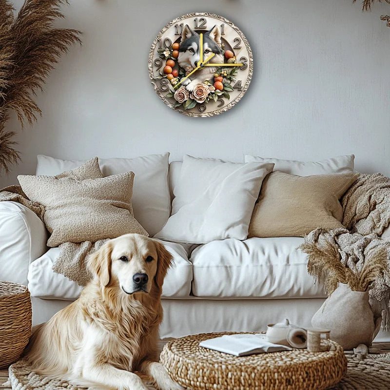 Alaskan Malamute Silent Wall Clock