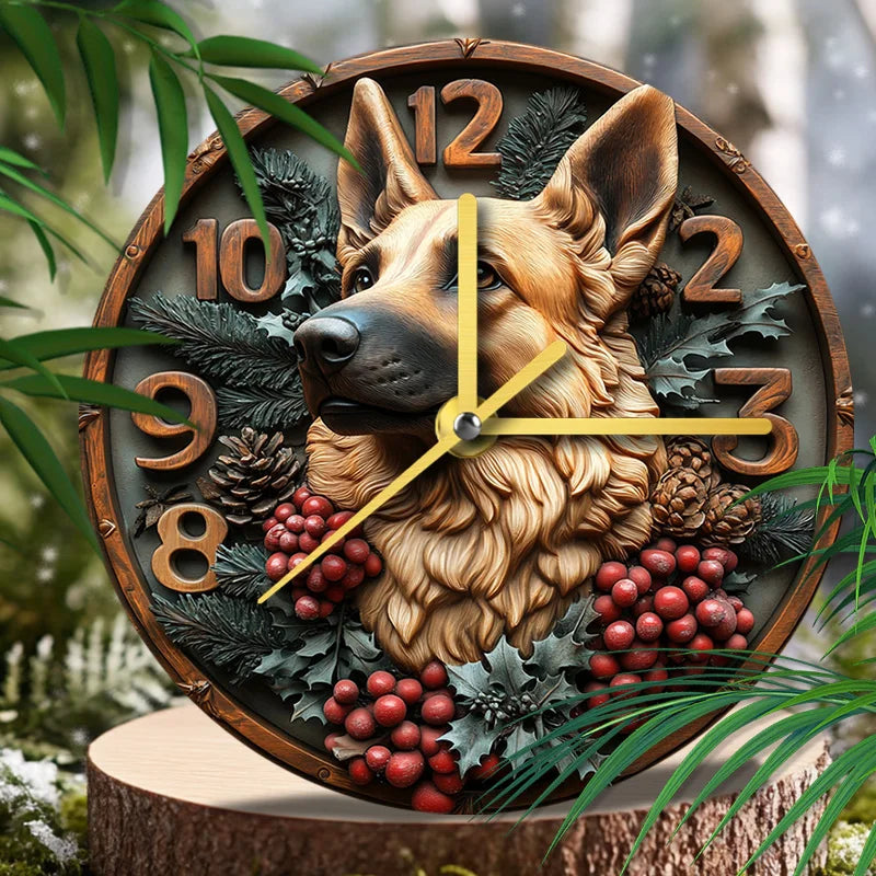 German Shepherd Silent Wall Clock