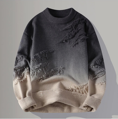 Men’s Distressed Gradient Sweater