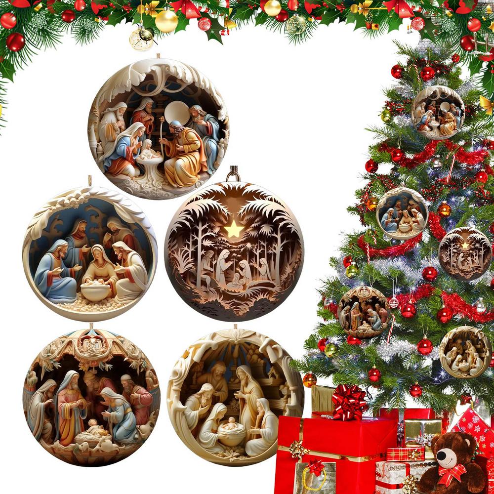 Classic Christmas Nativity Ornaments (1 / 6 / 12 PCs)