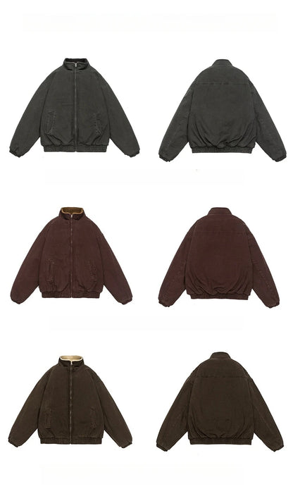 Vintage Fleece Bomber Jacket