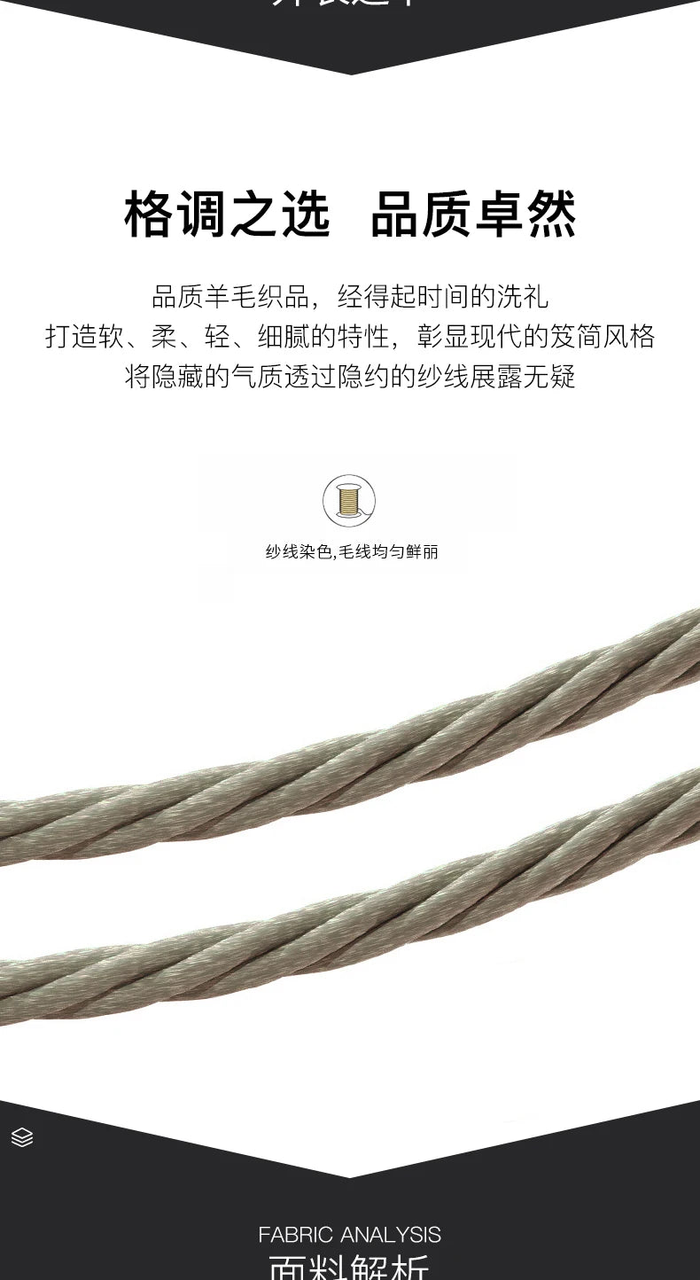 100% Merino Wool Men's Warm Sweater Mock Collar Thickened Zippered Cardigan Autumn Winter New Cashmere Knitted Long Sleeve Tops