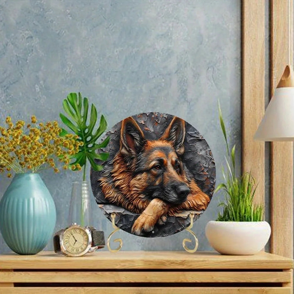 Sheepdog Imitation Copper Relief Art Decor