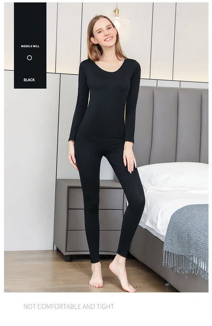 1 Set Warm Thermal Underwear Sexy Ladies Intimates Long Johns Women Shaped Sets Female Middle Collar Thermal Shaping Clothes