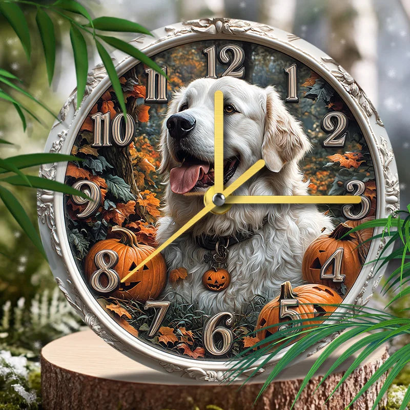 White Retriever Silent Wall Clock