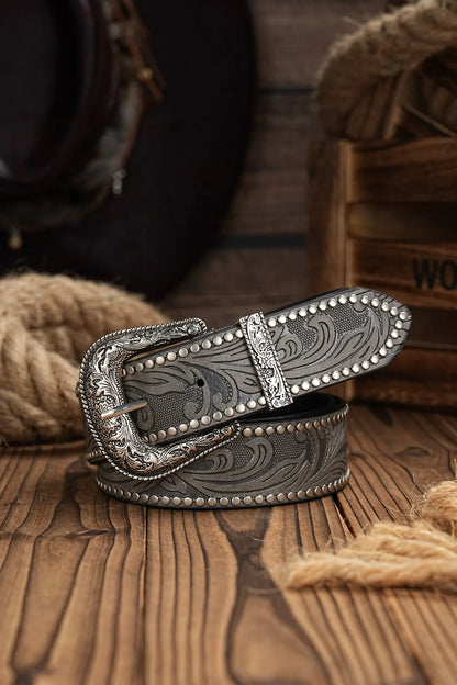Tooled Western Leather Belt