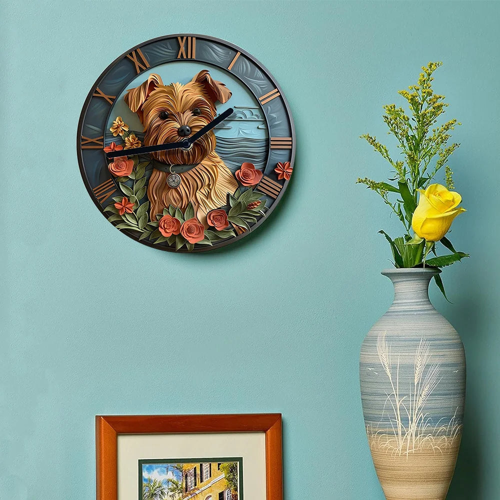 Yorkshire Terrier Silent Wall Clock