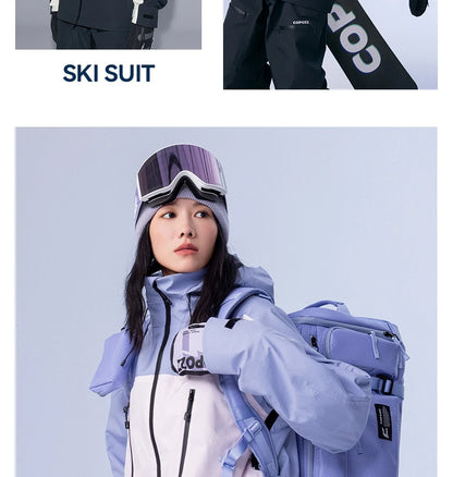 COPOZZ Ski Jacket Women Man Hooded Ski Wear Windproof Winter Overalls Hoodie Waterproof Outdoor Sports Clothing Snowboard