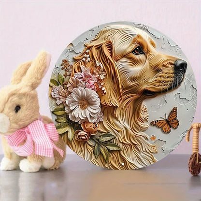 Golden Retriever Flat 3D Ornament