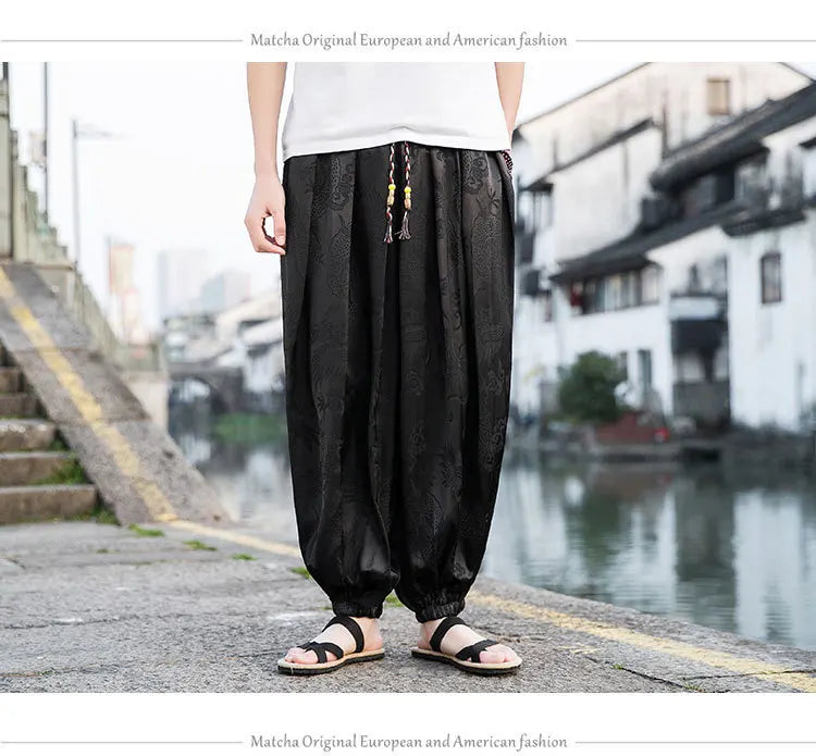 Samurai Style Wide-Leg Trousers