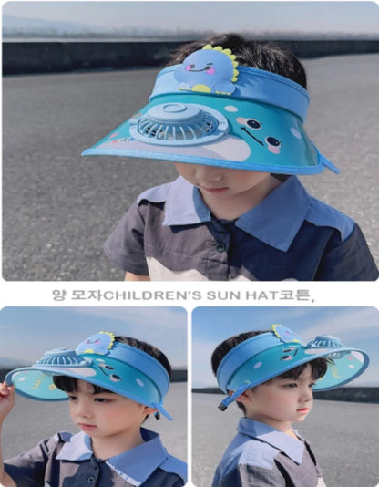 Kids Sun Visor Fan Hat