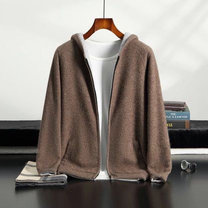 Cashmere Hooded Zip Cardigan
