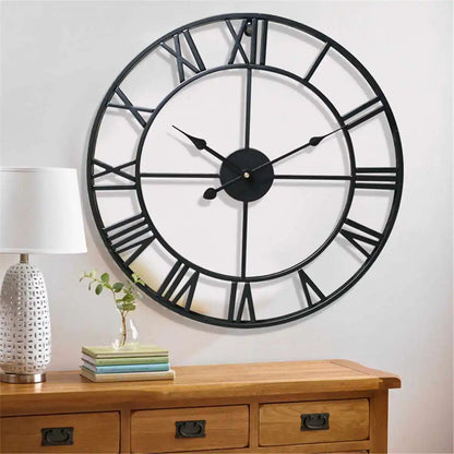 Classic Roman Numeral Metal Wall Clock