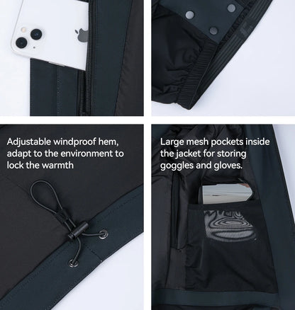 COPOZZ Ski Jacket Women Man Hooded Ski Wear Windproof Winter Overalls Hoodie Waterproof Outdoor Sports Clothing Snowboard