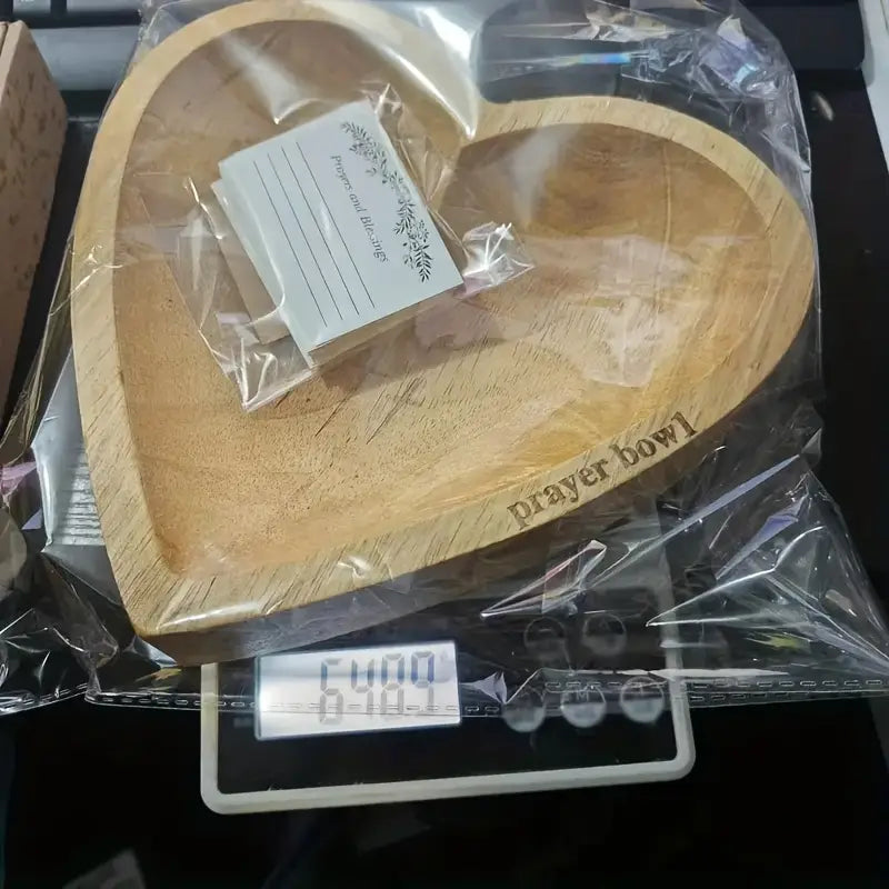 Heart-Shaped Wooden Prayer Bowl