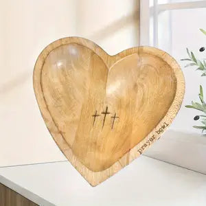 Heart-Shaped Wooden Prayer Bowl