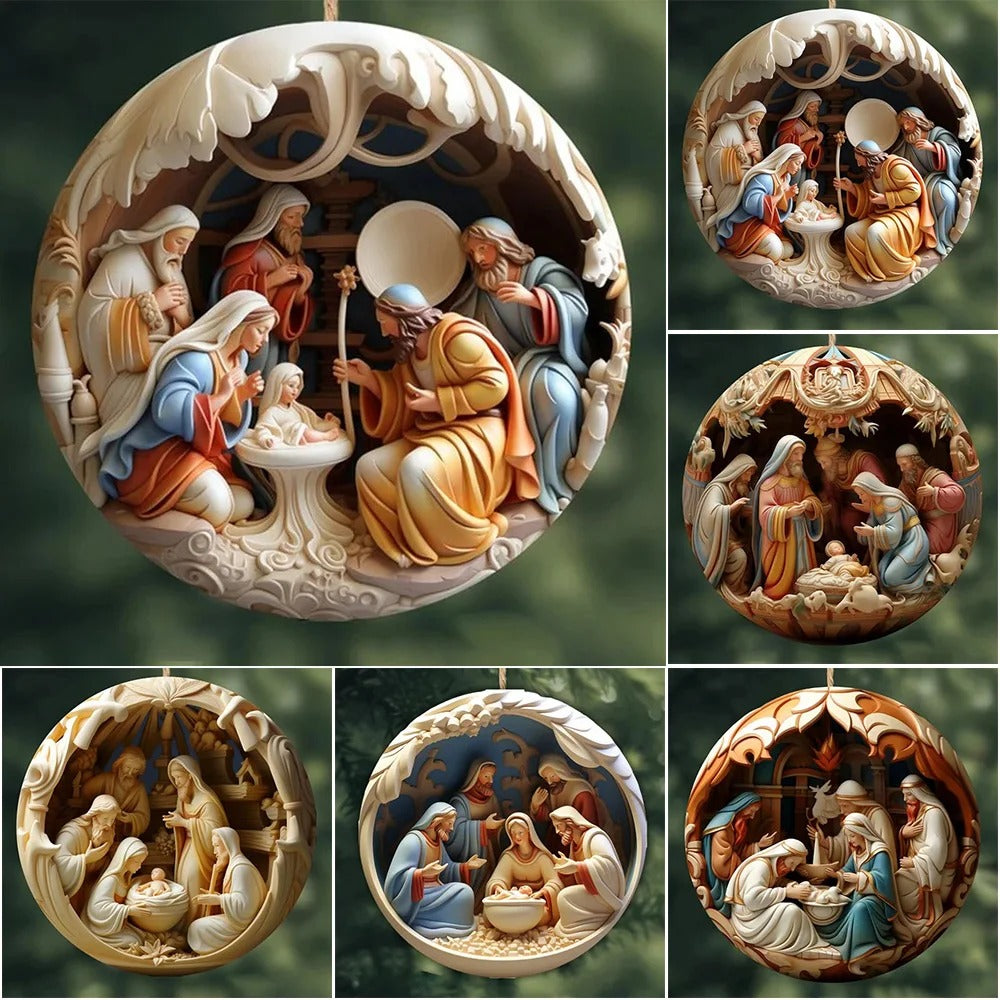 Classic Christmas Nativity Ornaments (1 / 6 / 12 PCs)