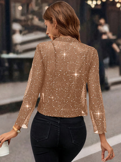 Sequin Open-Front Blazer