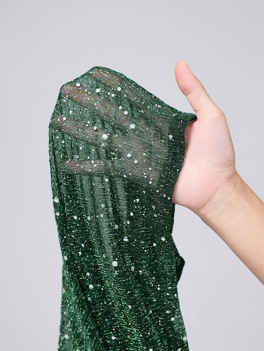 Sequin Open-Front Blazer