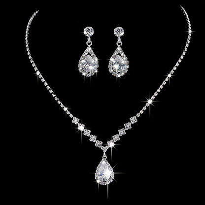 [4pcs Elegant Clutch Set] 4pcs Women's Elegant Sparkling Clutch Evening Bag Set | Decorative Chain Shoulder Bag, Rhinestone Necklace Earrings