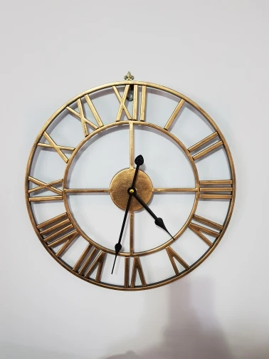 Classic Roman Numeral Metal Wall Clock