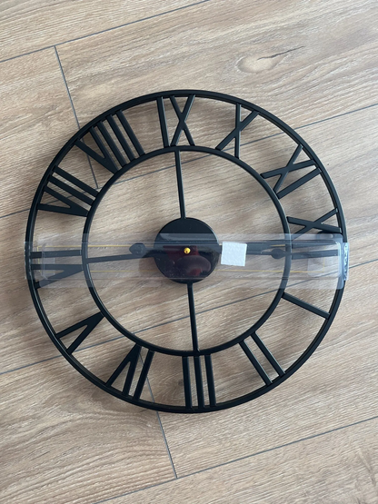 Classic Roman Numeral Metal Wall Clock