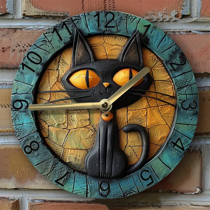 Cute Cat Silent Wall Clock