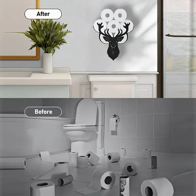 Deer Head Toilet Paper Holder Rack