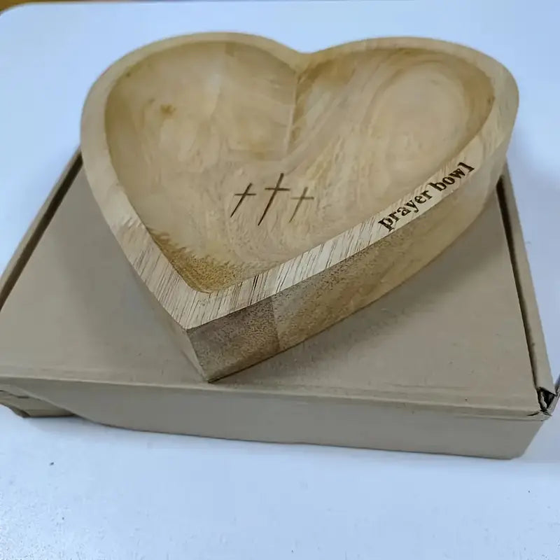 Heart-Shaped Wooden Prayer Bowl