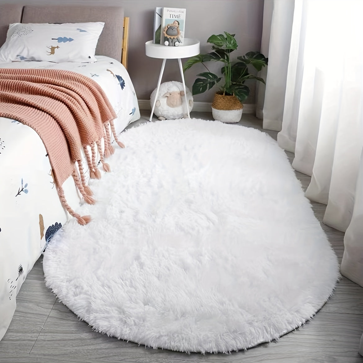 Oval bedroom bedside carpet bed end mat living room coffee table mat