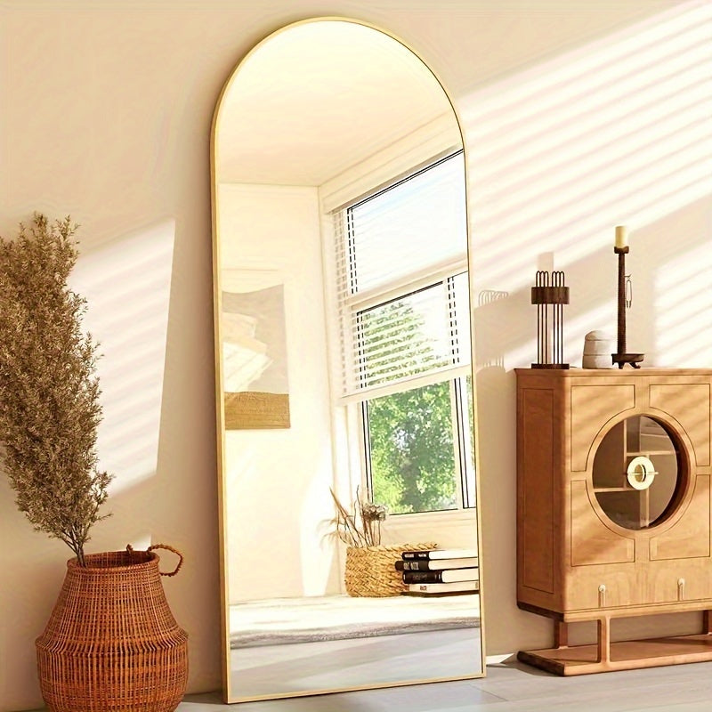 SpaceSaving Arched Floor Mirror with Stand Durable Frame